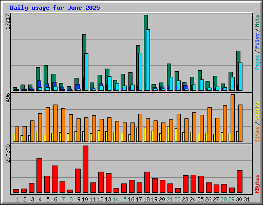 Daily usage for June 2025