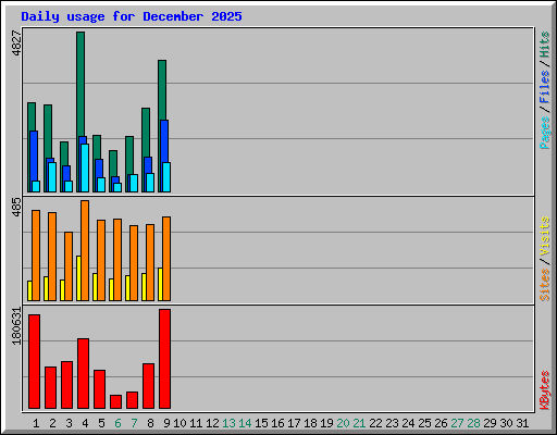 Daily usage for December 2025