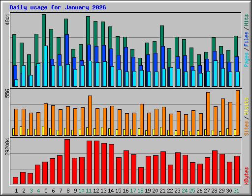 Daily usage for January 2026