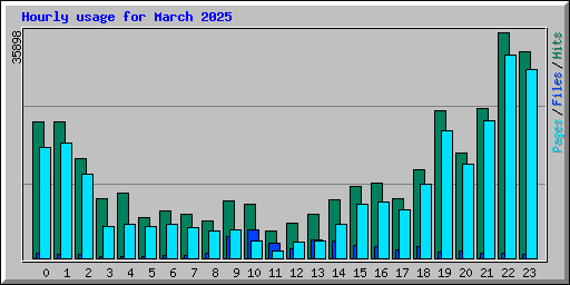 Hourly usage for March 2025